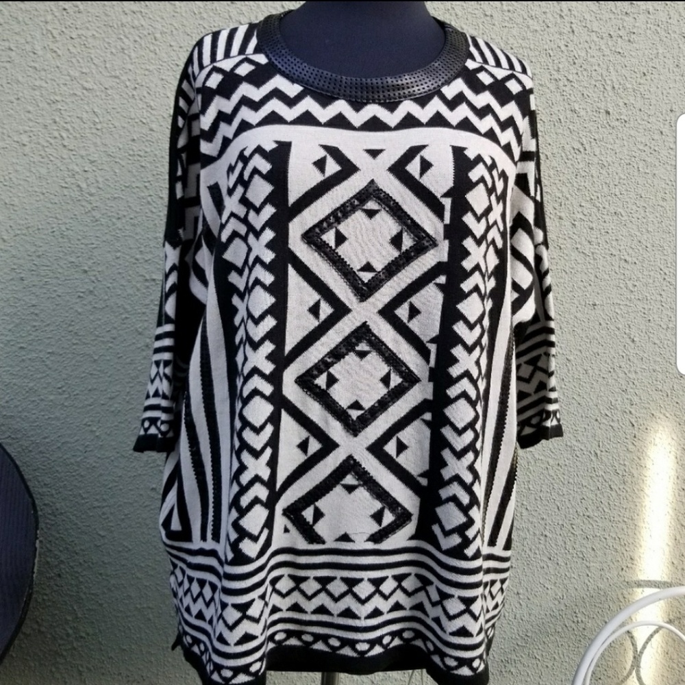 Alberto Makali Wool Blend Leather Sweater